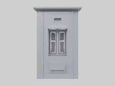 Panel with window door model Low-poly 3D model