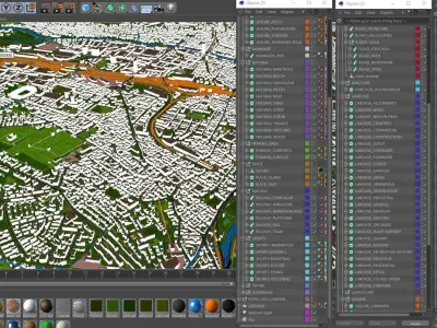 Zurich city of Switzerland Low-poly 3D model