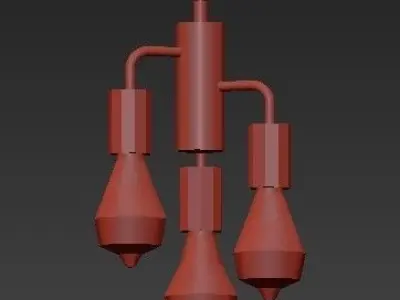 black funk chandelier 3D model