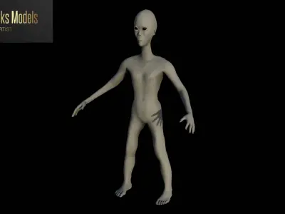 Alien Hybrid Low-poly 3D model