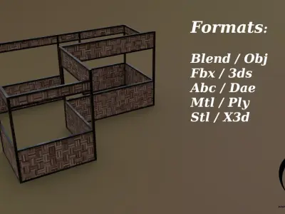 Stall stand 12 R Low-poly 3D model