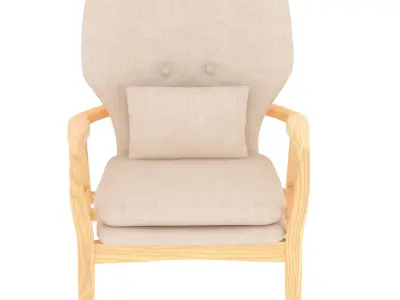 beige armchair Low-poly 3D model