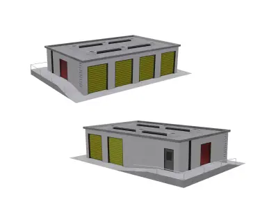 Industrial warehouse - storage Low-poly 3D model