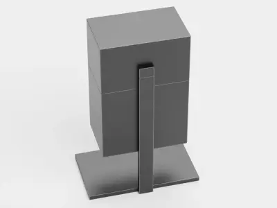 Urban Street Bin - Modern Outdoor Trash Can 3D model
