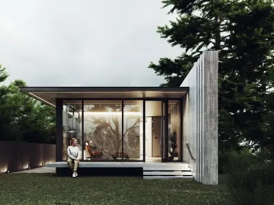 Minimal Forest House scene 3D model