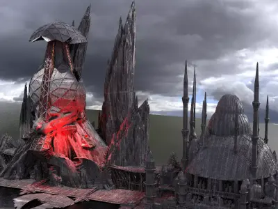 Fortress City Dark Steppenwolf City  3D model
