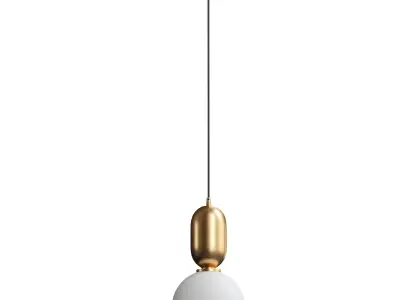 Matsu Single Light Glass Dimmable Pendant 3D model