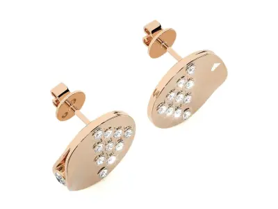 Side with Circle Light wt Pendant Earrings Set 3dm stl renders 3D print model