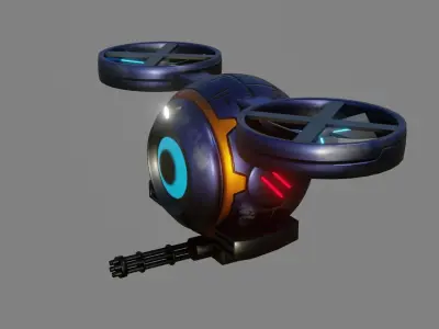 Sci-Fi Drone - Low Poly - Game Ready - PBR Low-poly 3D model Low-poly