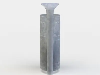 Trashcan concrete vase Low-poly 3D model