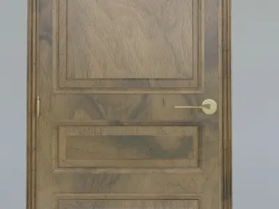 wooden door 3D model 4