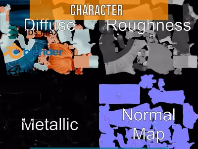 Futuristic Office Character model pack Low-poly 3D model