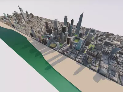 City-modern city- urban 3D model