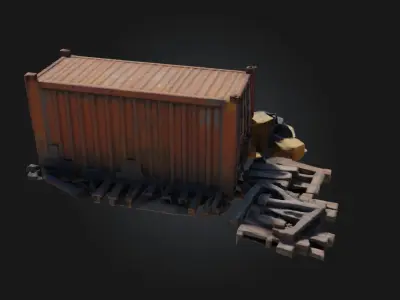 Container and Clutter  Realistic Storage and Debris Set 3D model