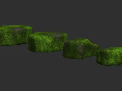 Cave Platform 3 - Moss 2 Low-poly 3D model