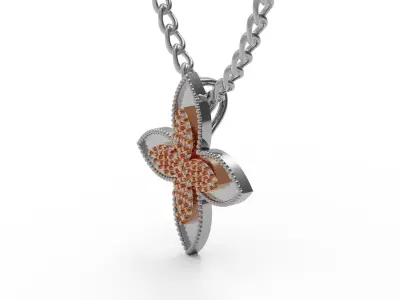 Pendant rose gold watch 3D print model