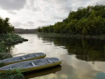 Boat Scene 3D model