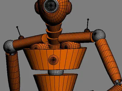 MechaniQ robot up and waving 3D model