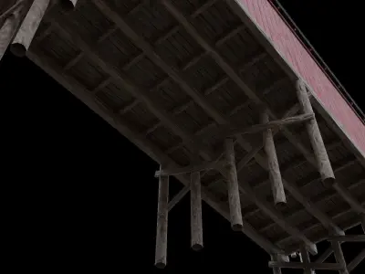 Wood bridge 2 Low-poly 3D model