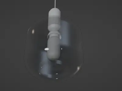 Natural Solid Brass Smoked Glass Pendant 3D model