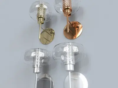 light 2 set of four wall sconces 3D model