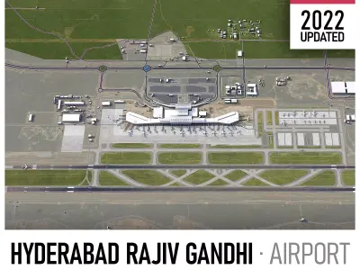 Hyderabad Airport Low-poly 3D model