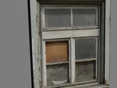 Window 6 wooden Low-poly 3D model