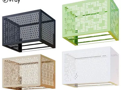 Baskets for air conditioning on the facade 3 3D model