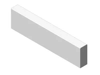 Concrete Curb 100 25 10 Straight Curbstone 3D model