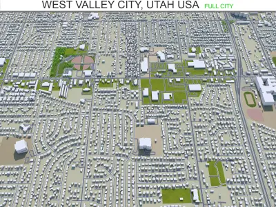 West Valley City Utah USA 40km Low-poly 3D model