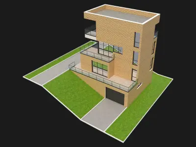 Brick House 8 3D model