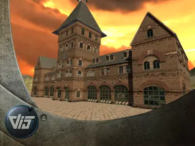 Urban Landscape - Firestation Low-poly 3D model