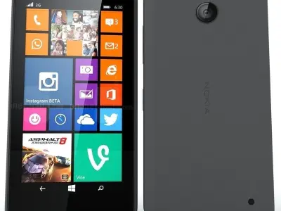  Nokia Lumia 630 Black  3D model
