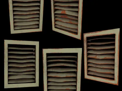 Set of air vents Low-poly 3D model