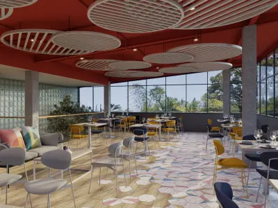 Colorful modern bar 3D model 3D model