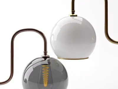 light03 wall lamp with glass ball 3D model