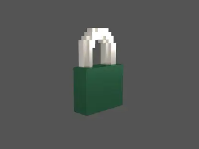 Voxel Lock v1 006 Low-poly 3D model