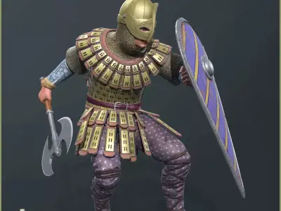 Adam Warrior Light Low-poly 3D model