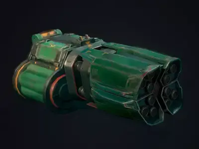 Next generation stylized handguns Low-poly 3D model