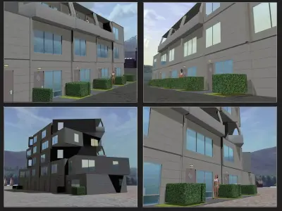 Modular House Low-poly 3D model
