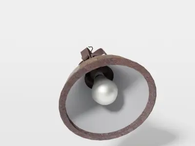 Rusted industrial lamp Low-poly 3D model