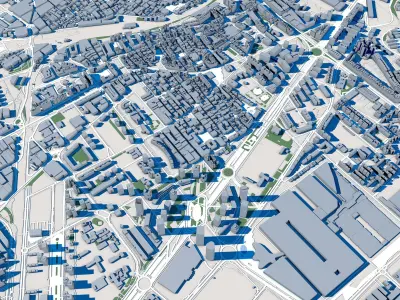 Part Of Barcelona City Spain 1 3D model