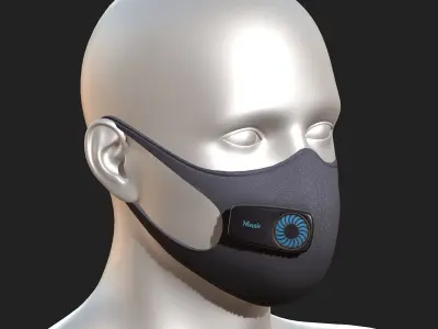 Gas mask fabric respirator scifi military  Low-poly 3D model