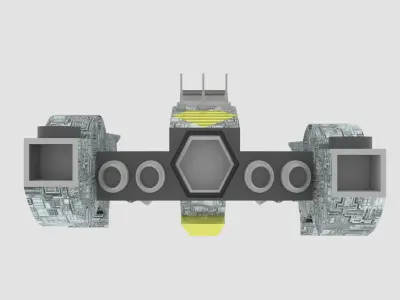 Jupiter - E Spaceship Low-poly 3D model