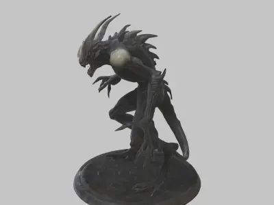 Alien Creature Monster Figure Low-poly 3D model