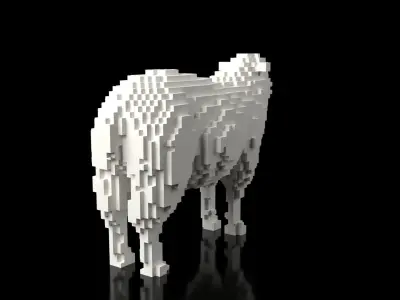 Sheep Minecraft Voxel Low-poly 3D model