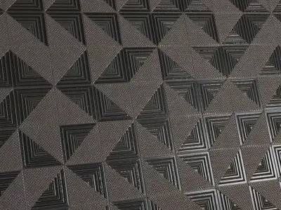 Futuristic Geometric Triangular Metal Relief PBR Seamless Texture