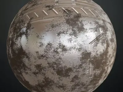 Rusted White Metal Plate Transparent PBR Seamless Texture