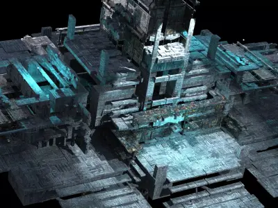 Sci fi Light gravity training arena 3 3D model