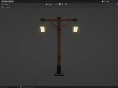 Lamp Post - 2 Sided -  3D model